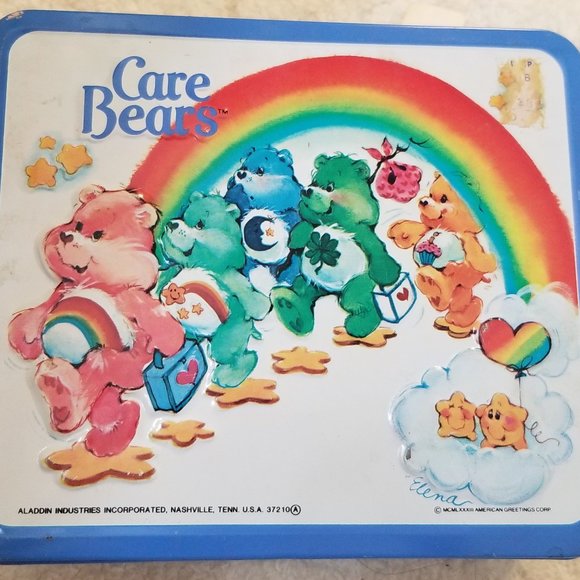 SOLD !!! Collectible 1983 Care Bears Metal Lunchbox Thermos - Picture 2 of 15